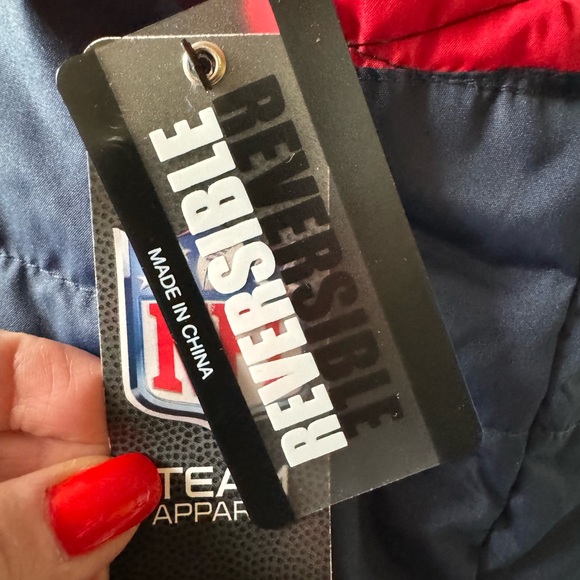 New England Patriots Navy/Gray Reversible Full-Zip Vest Size L - Picture 6 of 16